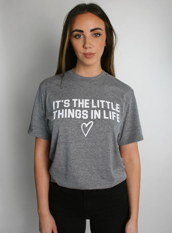 【IFYOUWANT】Anguish Line T-shirt It's The Little Things In Life Matching T-Shirt Set - Club Huey