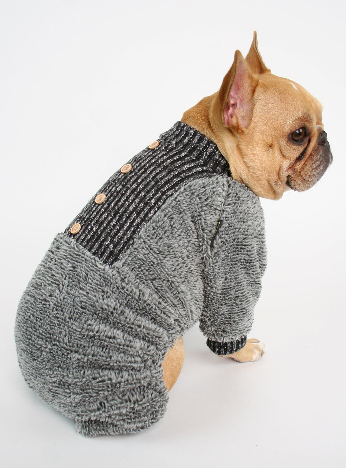 Fuzzy Grays Dog Pajama Jumpsuit