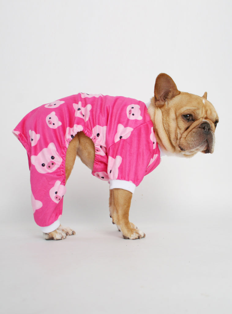 Pink Piggy Dog Pajama Jumpsuit